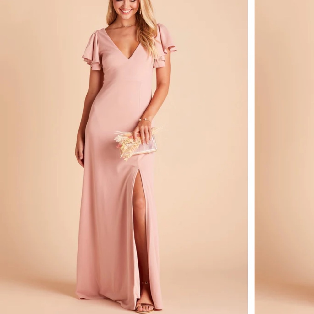 Birdy grey dusty rose bridesmaid dress Hannah dress crepe dusty rose side large